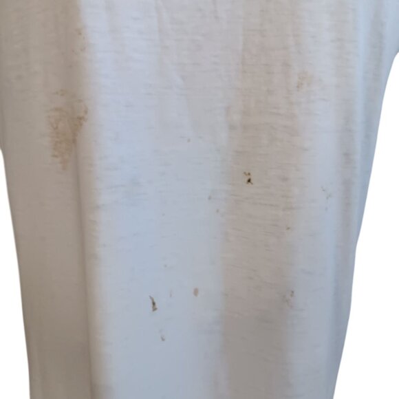 Medium Men's Single Stitch T-shirt Vintage Trashed White Crew Neck 1980's Plain - Picture 3 of 6